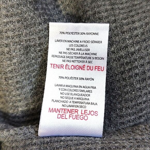 Rae Dunn Size Small Women's‎ "Cozy" Long Sleeve Waffle Lettuce Hem Pajama Top - Picture 11 of 11